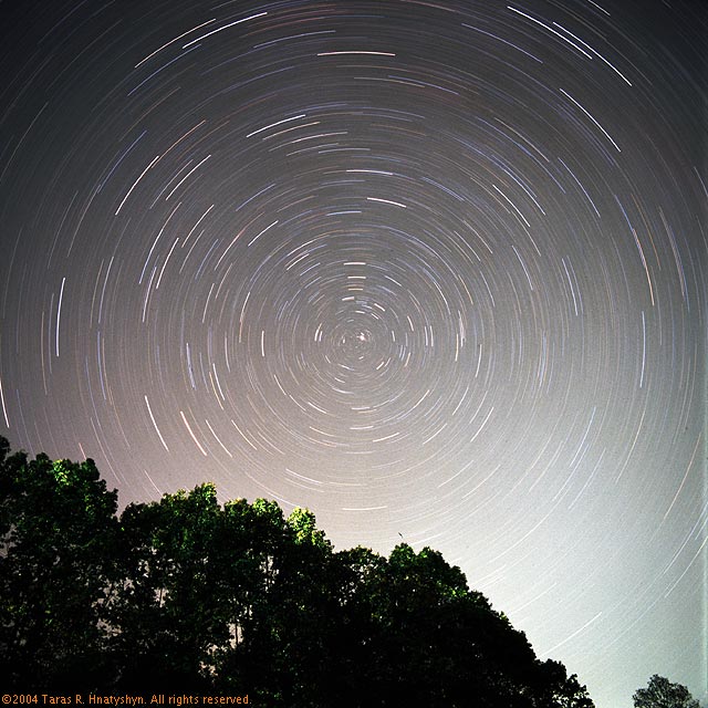 Polar star trails.