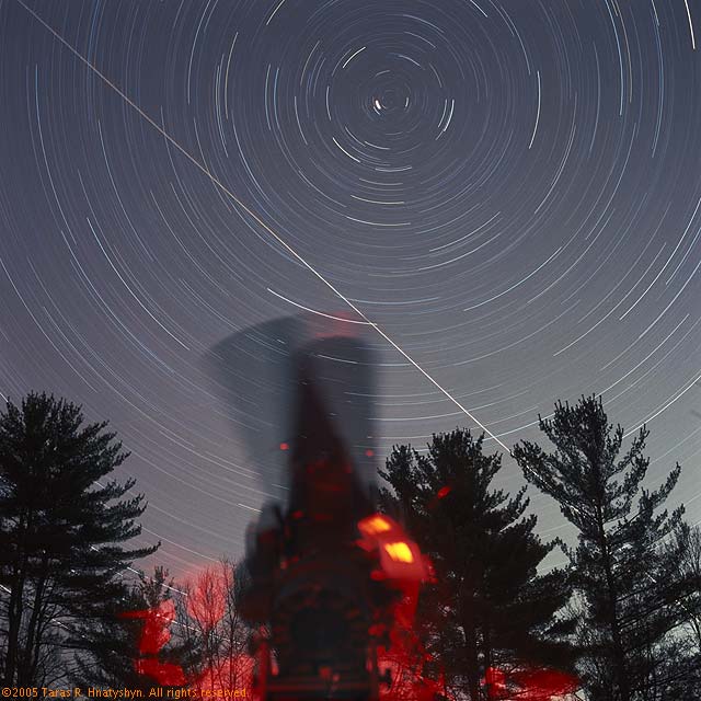 Ghost at the Machine with star trails plane.