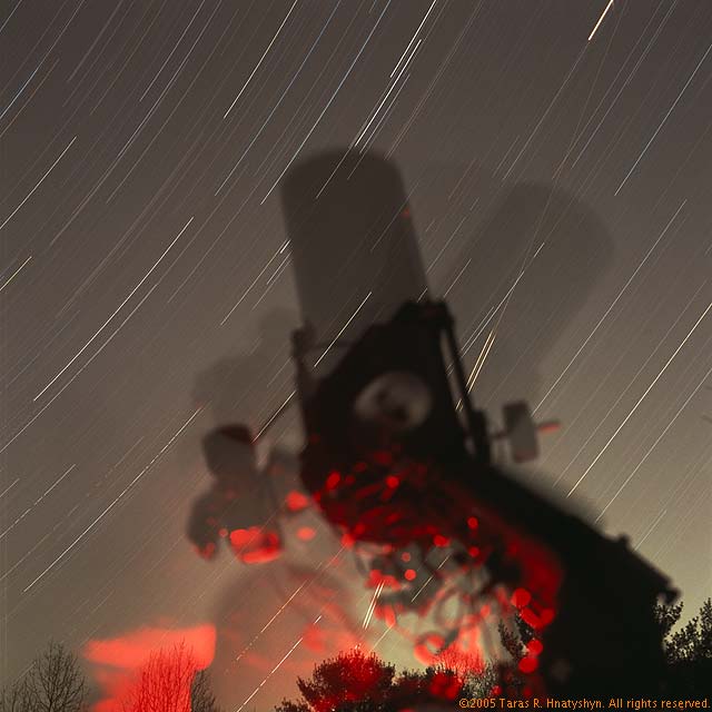 Ghost at the Machine with star trails.